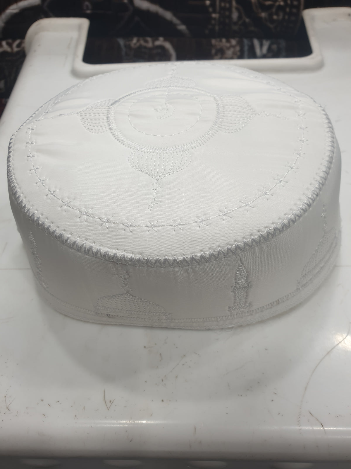 White Embroided Cap - Per dozen