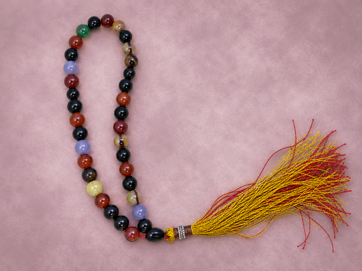 33 beads multi-aqeeq Tasbeeh (8mm) (TB-241) (Per Piece)