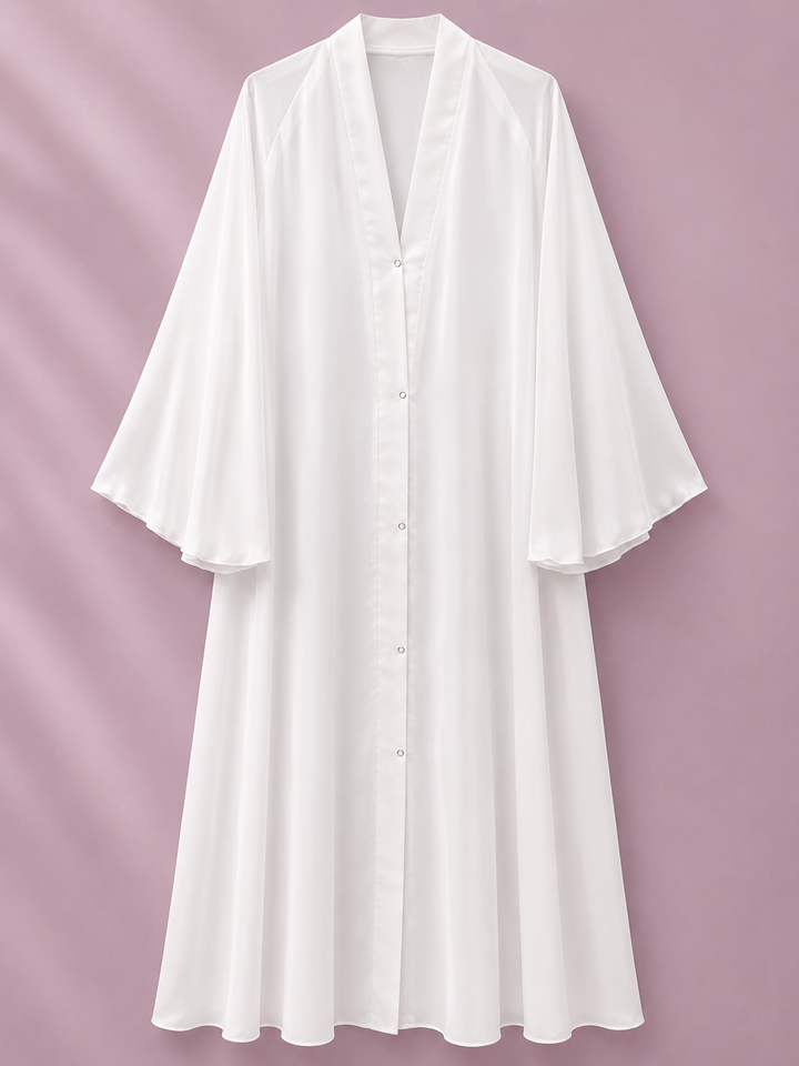 white Button Abayas (Aby-703)
