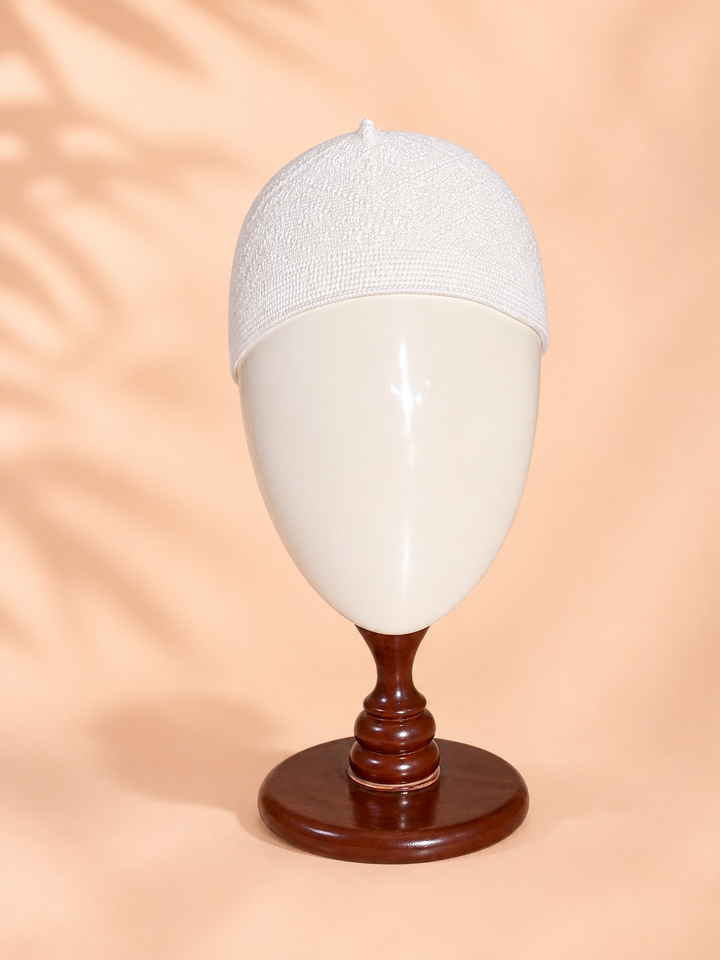 White Turkish Prayer Cap (c-502) (Per Dozen)