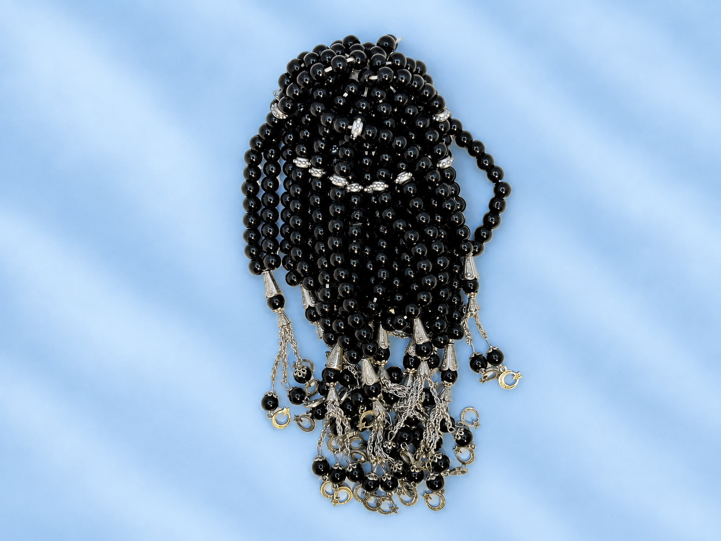 33 beads silver chain Tasbeeh (8mm) (TB-212) (Per Dozen)