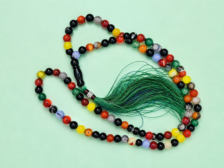 100 beads multi-aqeeq Tasbeeh (8mm) (TB-266) (Per Piece)