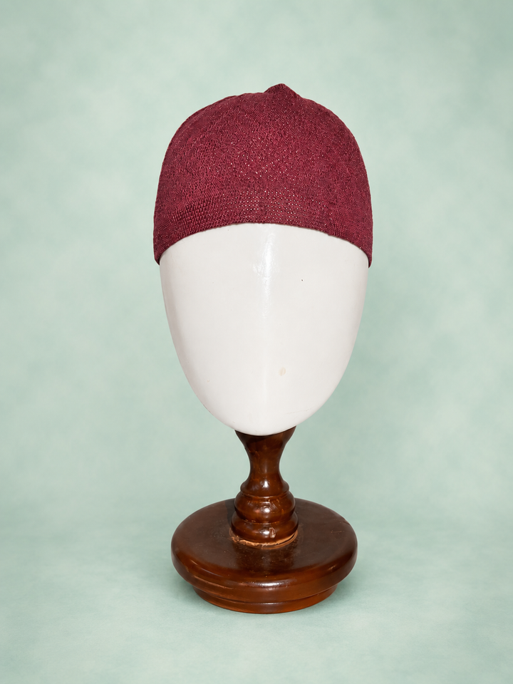 Maroon Turkish Prayer cap (C-505) (Per Dozen)