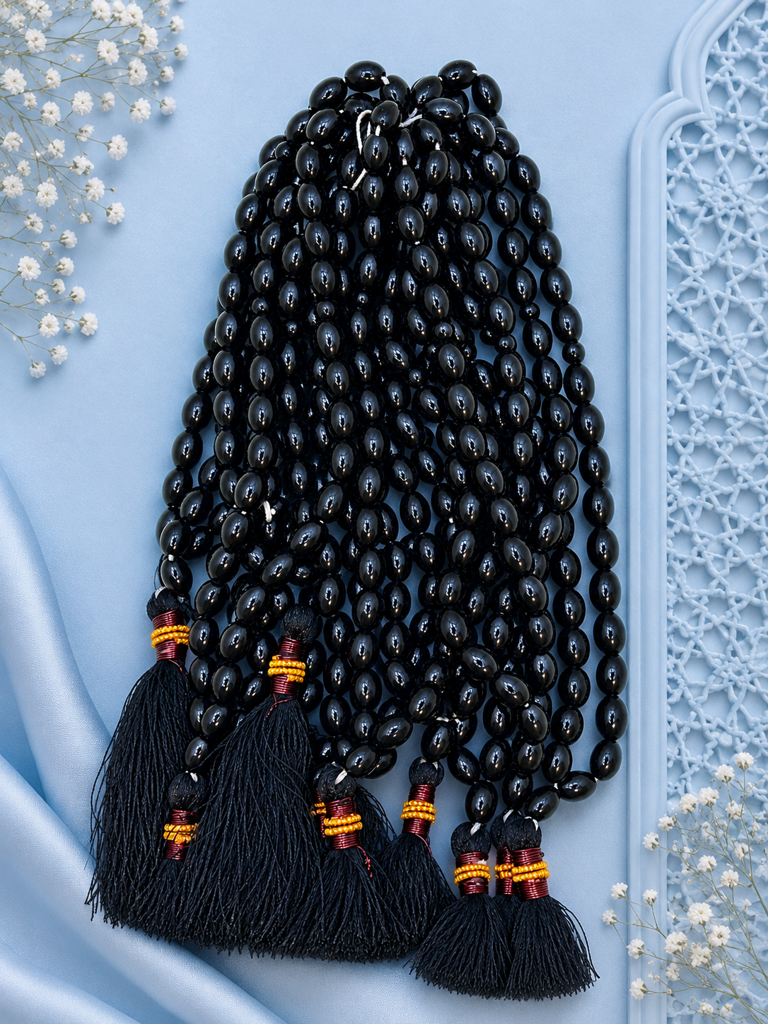 33 beads oval marble Tasbeeh (9/12) (TB-204) (Per Dozen)