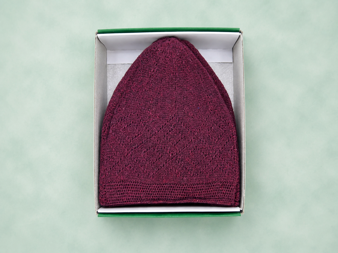 Maroon Turkish Prayer cap (C-505) (Per Dozen)