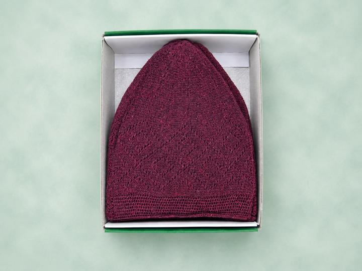 Maroon Turkish Prayer cap (C-505) (Per Dozen)