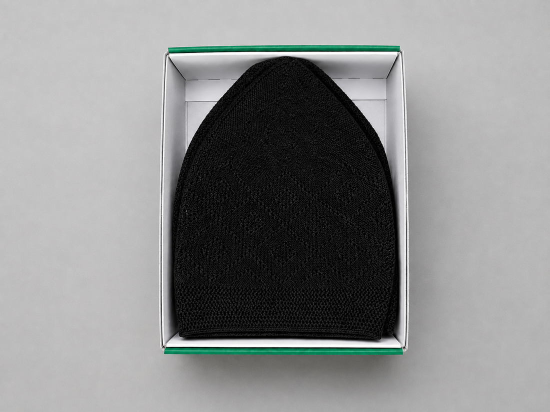 Black Turkish Prayer cap (C-506) (Per Dozen)