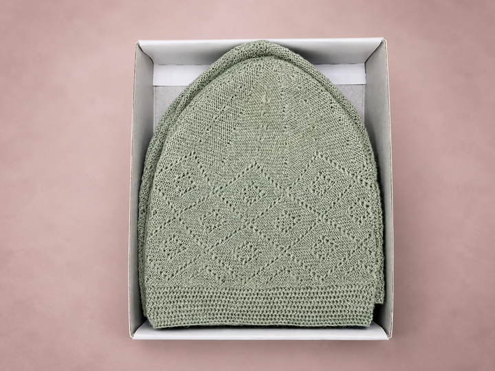 Green Turkish Prayer cap (C-504) (Per Dozen)