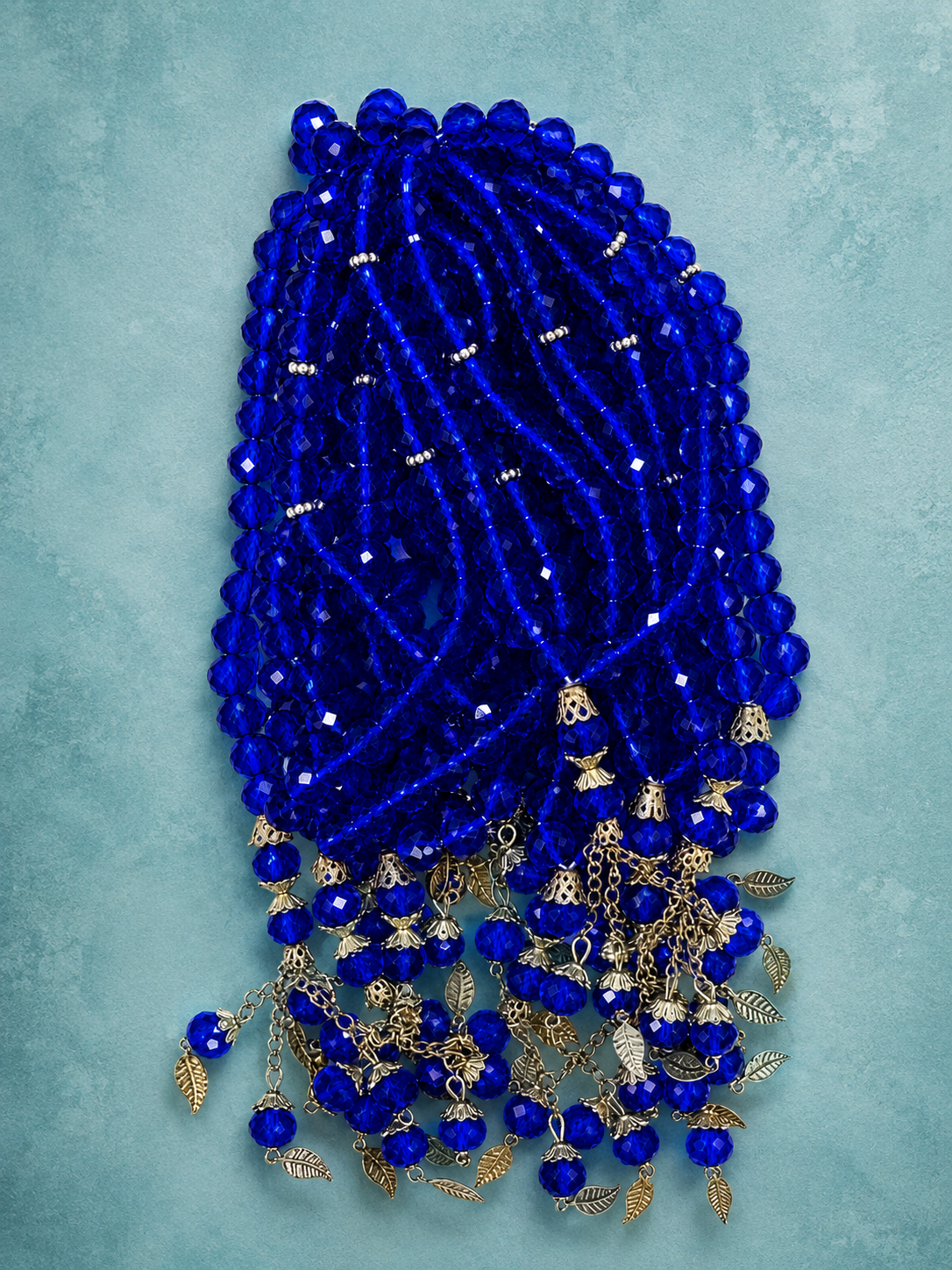 33 beads golden chain crystal Tasbeeh (12mm) (TB-224) (Per Dozen)