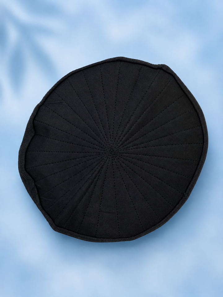 Low grade Black Aman koofi cap (c-511) (Per Piece)