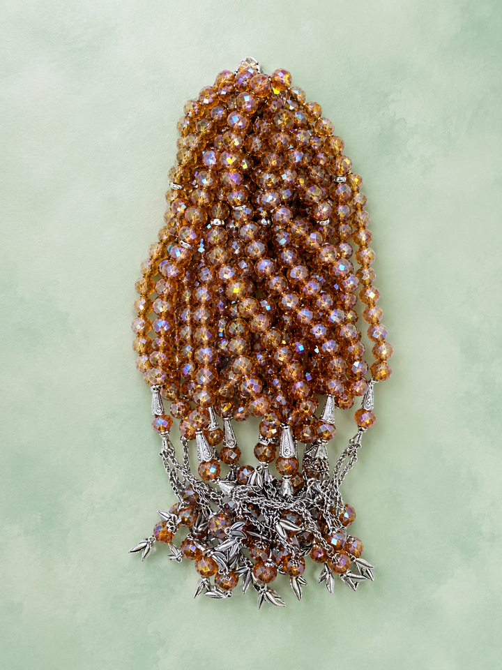 33 beads silver chain crystal Tasbeeh (12mm) (TB-225) (Per Dozen)